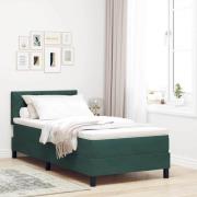 vidaXL Bäddfjäder med madrass Mörkgrön 100 x 200 cm Sammet