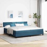 vidaXL Bäddfjäder med madrass Mörkblå 200 x 200 cm Sammet