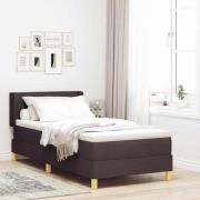 vidaXL Bäddfjäder med madrass med huvudgavel Mörkbrun 200 x 80 cm tyg