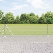 vidaXL Staket med stolpar Silver 0.4 x 50 m PVC-belagd stål