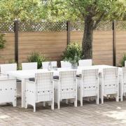 vidaXL Trädgårdsmöbelset 13 pcs Vit Syntetisk rattan och Metall