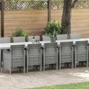 vidaXL Trädgårdsmöbelset 17 pcs Ljusgrå Polt rotting