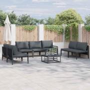 vidaXL Trädgårdsoffset 8 pcs Antracit Stål