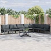 vidaXL Trädgårdsoffset 7 pcs Antracit Stål