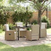 vidaXL Trädgårdsmöbelset 5 pcs Beige konstrotting