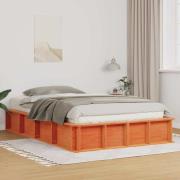 vidaXL Sängram Vaxbrun 140 x 190 cm Massiv furu