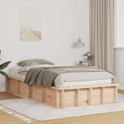 vidaXL Sängram Brun 90 x 200 cm Massiv furu