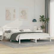 vidaXL Sängram med huvudgavel Vit 200 x 200 cm Massiv furu