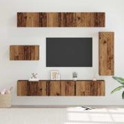 vidaXL TV-bänkset 8 pcs Gammalt trä 30.5 x 30 x 90 cm Konstruerat trä