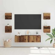vidaXL TV-bänkset 6 pcs Gammalt trä Medium 120 x 30 x 30 cm