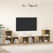 vidaXL TV-bänkset Väggmonterad 6 pcs Artisan Ek Konstruerat trä