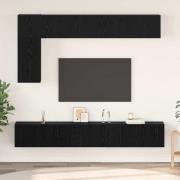 vidaXL TV-bänkset 6 pcs Svart ek 30.5 x 30 x 90 cm Konstruerat trä