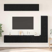 vidaXL TV-bänkset 6 pcs Svart ek 30.5 x 30 x 90 cm Konstruerat trä