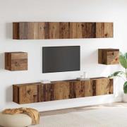 vidaXL TV-bänkset Väggmonterad 6 pcs Gammalt trä 100 x 30 x 30 cm trä