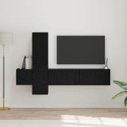 vidaXL TV-bänkset 5 pcs Svart ek 181 x 30 x 120 cm Konstruerat trä