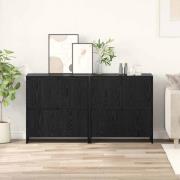 vidaXL Skåp 2 pcs Svart ek 70 x 41 x 75 cm Konstruerat trä