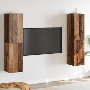 vidaXL TV-skåpsset 4 pcs Gammalt trä 30.5 x 30 x 60 cm Konstruerat trä