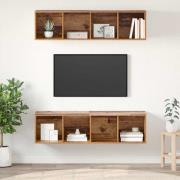 vidaXL TV-bänkset 2 pcs Gammalt trä 37 x 37 x 142,5 cm Konstruerat trä