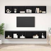 vidaXL Vägg TV Skåp 4 pcs Svart ek 37 x 37 x 107.5 cm Träkomposit