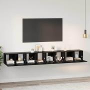 vidaXL TV-bänkset 4 pcs Svart ek 60 x 30 x 30 cm Konstruerat trä