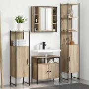 vidaXL Badrumsmöbelset med hylla 4 pcs Sonoma ek 33 x 33 x 185.5 cm