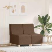 vidaXL Modulsofa utan armstöd 2 pcs Brun 55 x 74 x 82 cm tyg