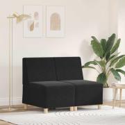 vidaXL Modulsofa utan armstöd 2 pcs Svart 55 x 74 x 82 cm Sammet