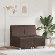 vidaXL Modulsofa utan armstöd 2 pcs Brun 55 x 74 x 82 cm Konstläder