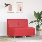 vidaXL Modulsofa utan armstöd 2 pcs Röd 55 x 74 x 82 cm Konstläder