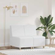 vidaXL Modulsofa utan armstöd 2 pcs Vit 55 x 74 x 82 cm Konstläder