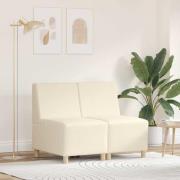 vidaXL Modulsofa utan armstöd 2 pcs Kräm 55 x 74 x 82 cm Kordread tyg