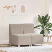 vidaXL Modulsofa utan armstöd 2 pcs Ljusgrå 55 x 74 x 82 cm Mockatyg