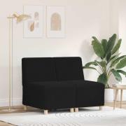 vidaXL Modulsofa utan armstöd 2 pcs Svart 55 x 74 x 82 cm Mockatyg