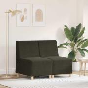 vidaXL Modulsofa utan armstöd 2 pcs Grön 55 x 74 x 82 cm