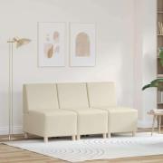 vidaXL Modulsofa utan armstöd 3 pcs Kräm 55 x 74 x 82 cm Konstläder