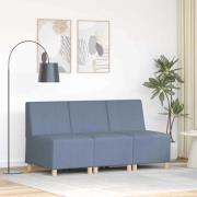 vidaXL Modulsofa utan armstöd 3 pcs Blå 55 x 74 x 82 cm Kordread tyg