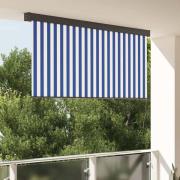 vidaXL Utomhus rullgardin Striped Manuell Blå och vit 220 x 250 cm tyg