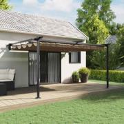 vidaXL Väggmonterad Gazebo Taupe Stål