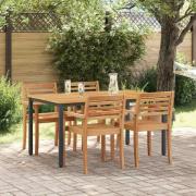 vidaXL Utomhusbord Natur och svart 150 x 90 x 75 cm massivt akacia