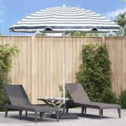 vidaXL Badparasol Blå 263 x 263 x 272 cm Polyester, Metall