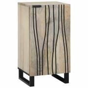 vidaXL Sideboard Vit 40 x 33 x 75 cm massivt mangoträ