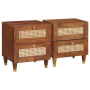 vidaXL Sängbord med låda 2 pcs 40 x 33.5 x 46 cm