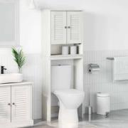 vidaXL Toalett skåp med hylla VIGO Vit 60 x 27 x 161 cm Massiv furu