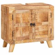 vidaXL Badrumsskåp med hylla Brun Massivt mangoträ och konstruerat trä