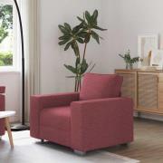 vidaXL Soffa med kudde Vinröd 100 x 77 x 82 cm tyg