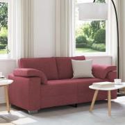 vidaXL Soffa med kudde Vinröd 180 x 77 x 82 cm tyg