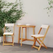 vidaXL Bistroset 3 pcs Brun massivt akacia