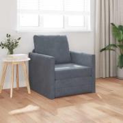 vidaXL Bäddsoffa med kudde Mörkgrå 74 x 77 x 81 cm Sammet