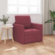 vidaXL Bäddsoffa med kudde Vinröd 74 x 77 x 81 cm tyg