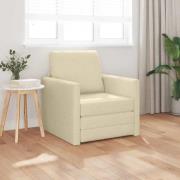 vidaXL Bäddsoffa med kudde Kräm 74 x 77 x 81 cm tyg